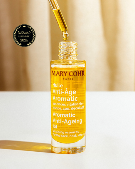 Mary Cohr IHC näohooldus ja Huile Anti-Age Aromatic õli pälvisid Buduaar 2026 Ilulemmiku tiitli Viru Hotellis Merineitsi restoranis toimunud galaõhtul.